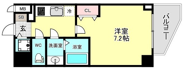 大阪市西区江之子島１丁目の賃貸マンションの間取り