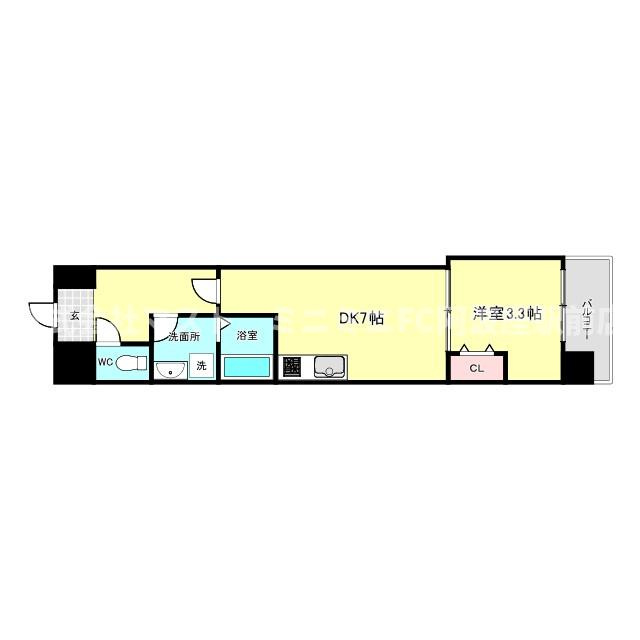 大阪市西区新町４丁目の賃貸マンションの間取り