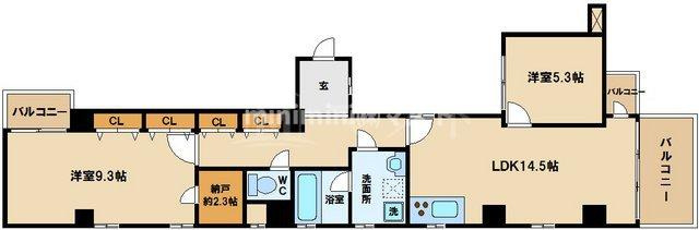 大阪市西区南堀江２丁目の賃貸マンションの間取り