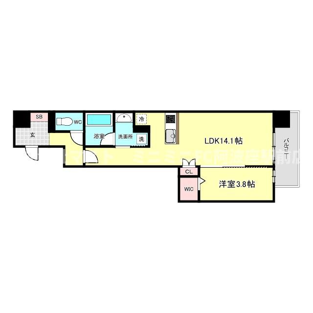 大阪市西区九条１丁目の賃貸マンションの間取り