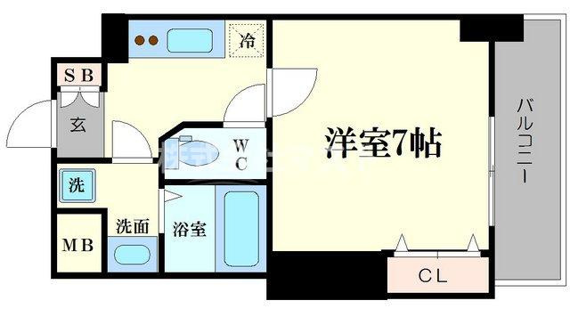大阪市西区南堀江３丁目の賃貸マンションの間取り