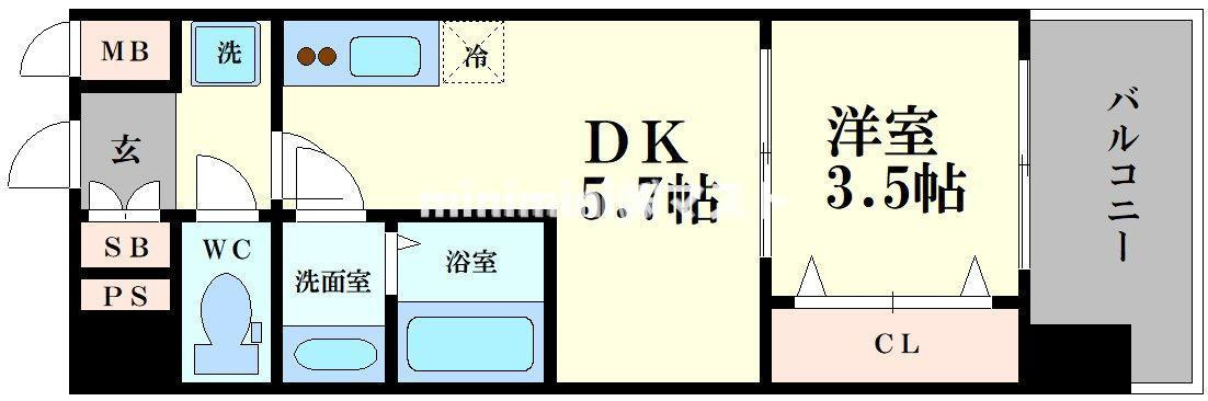 大阪市西区立売堀６丁目の賃貸マンションの間取り