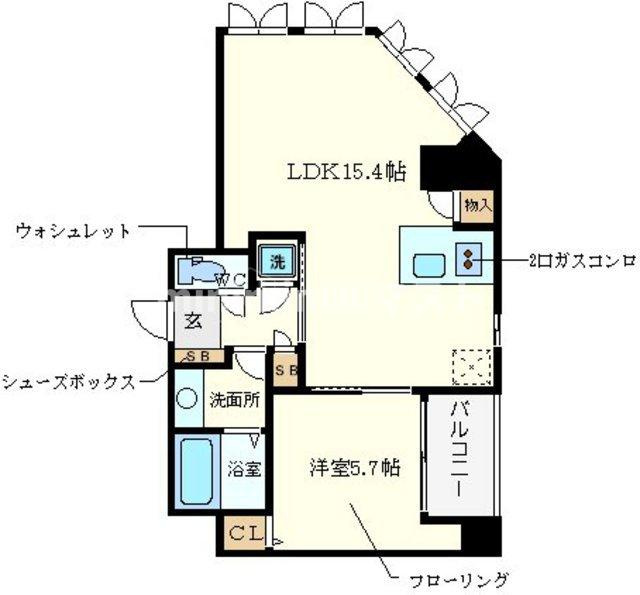 大阪市西区西本町２丁目の賃貸マンションの間取り