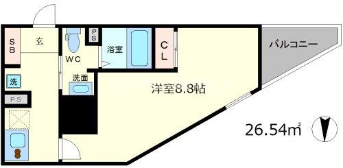 大阪市西区立売堀１丁目の賃貸マンションの間取り