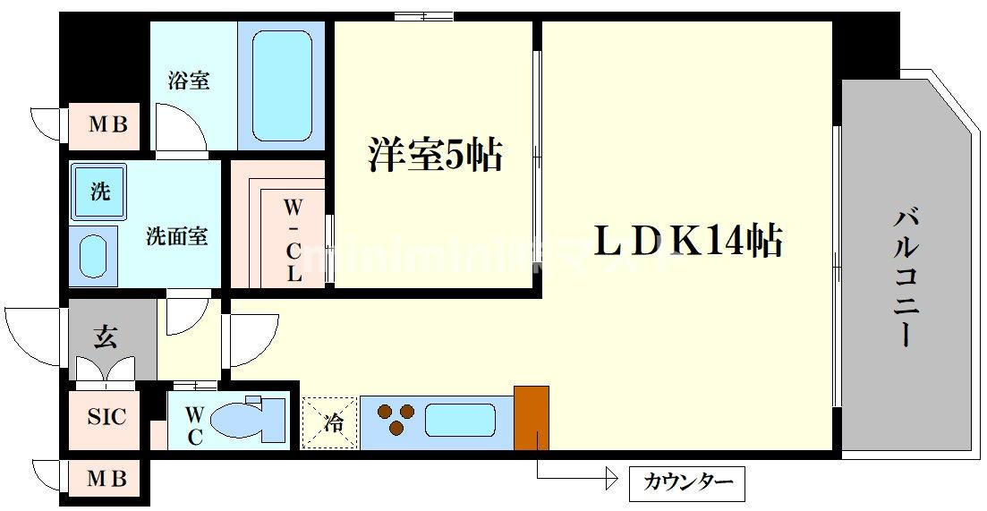 大阪市西区本田２丁目の賃貸マンションの間取り