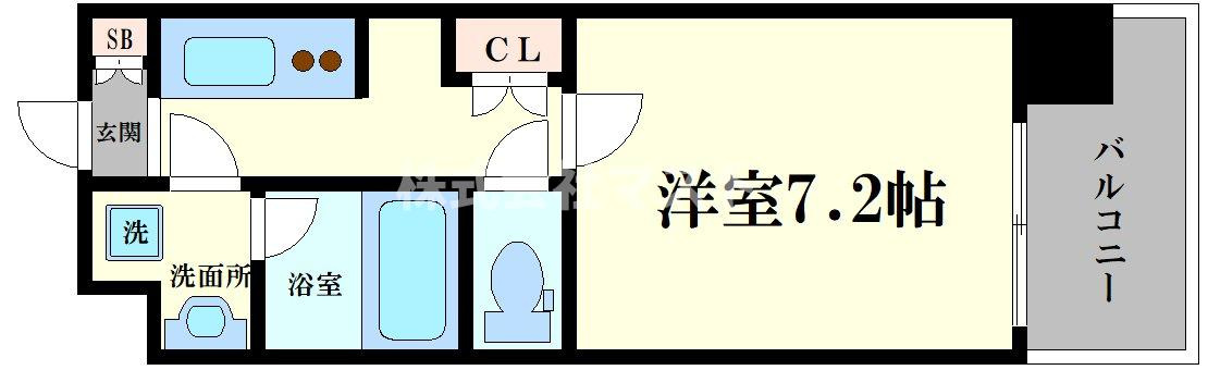 大阪市西区京町堀１丁目の賃貸マンションの間取り