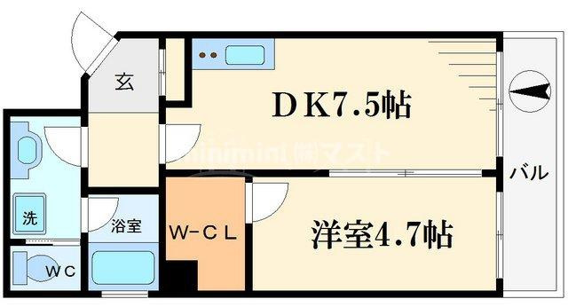 大阪市西区南堀江４丁目の賃貸マンションの間取り