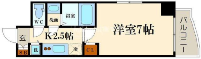 大阪市西区北堀江３丁目の賃貸マンションの間取り|小窓はありません