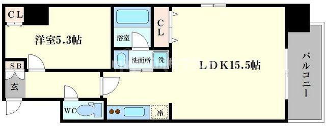 大阪市西区九条１丁目の賃貸マンションの間取り