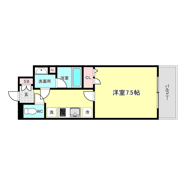 大阪市西区九条１丁目の賃貸マンションの間取り