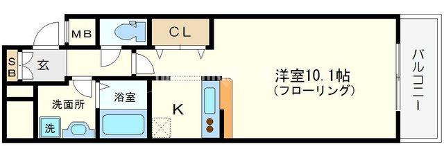 大阪市西区南堀江２丁目の賃貸マンションの間取り