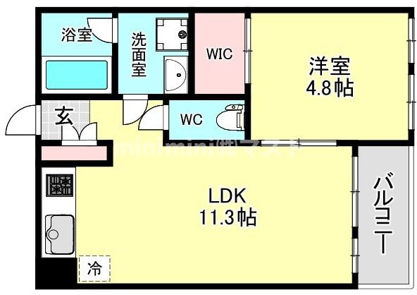 大阪市西区南堀江１丁目の賃貸マンションの間取り