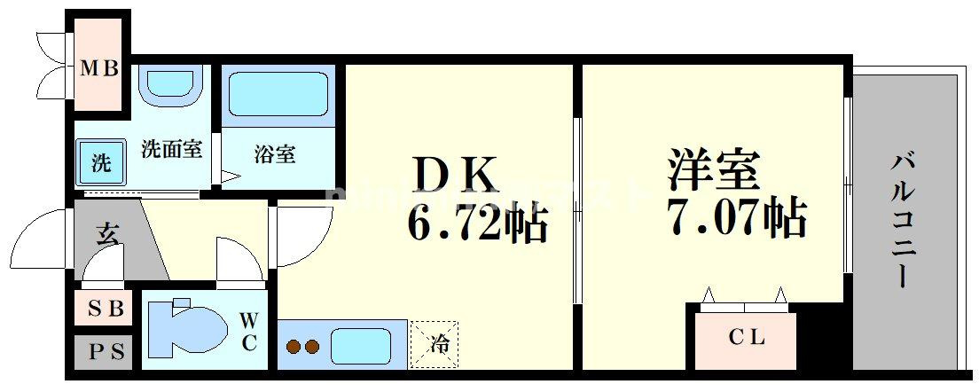 大阪市港区三先２丁目の賃貸マンションの間取り