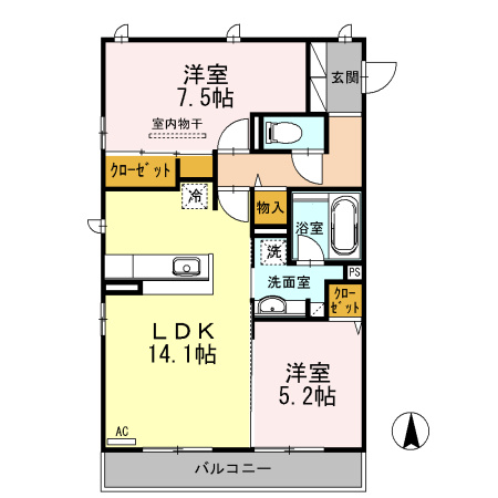 グレース洛西口Ａ棟の間取り