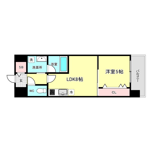 大阪市港区港晴２丁目の賃貸マンションの間取り