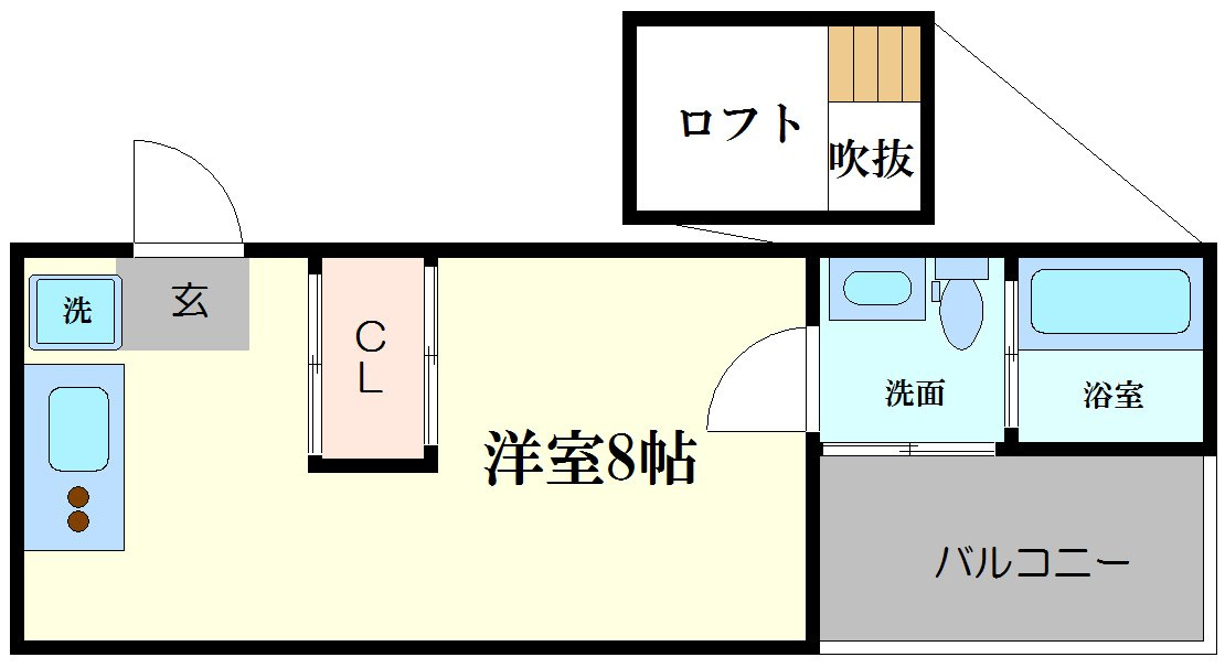 大阪市港区市岡元町３丁目の賃貸マンションの間取り