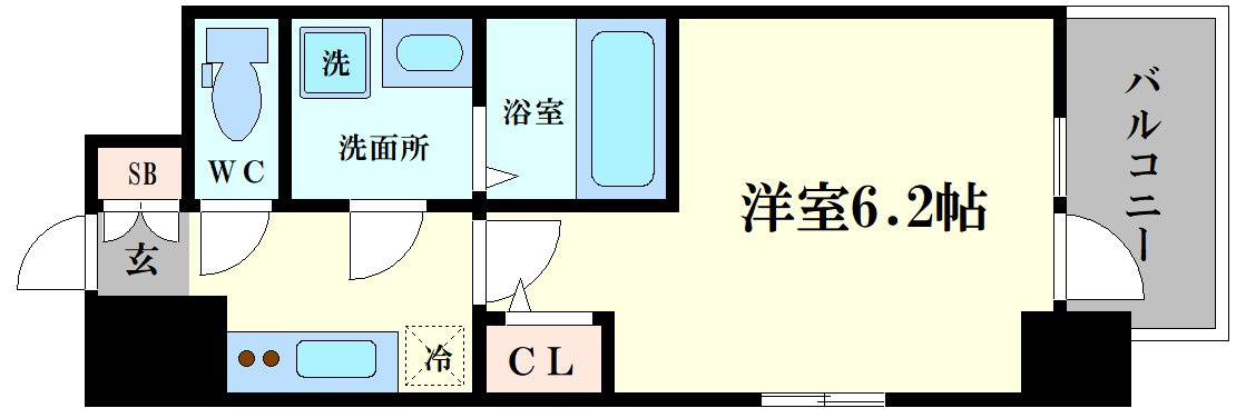 大阪市港区市岡１丁目の賃貸マンションの間取り