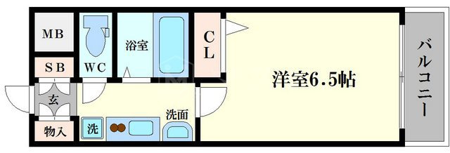 大阪市港区市岡１丁目の賃貸マンションの間取り