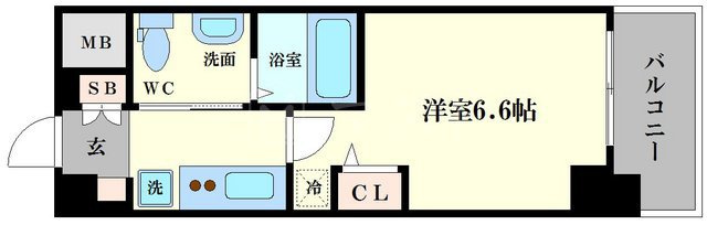 大阪市港区市岡元町１丁目の賃貸マンションの間取り