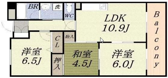 大阪市港区磯路１丁目の賃貸マンションの間取り