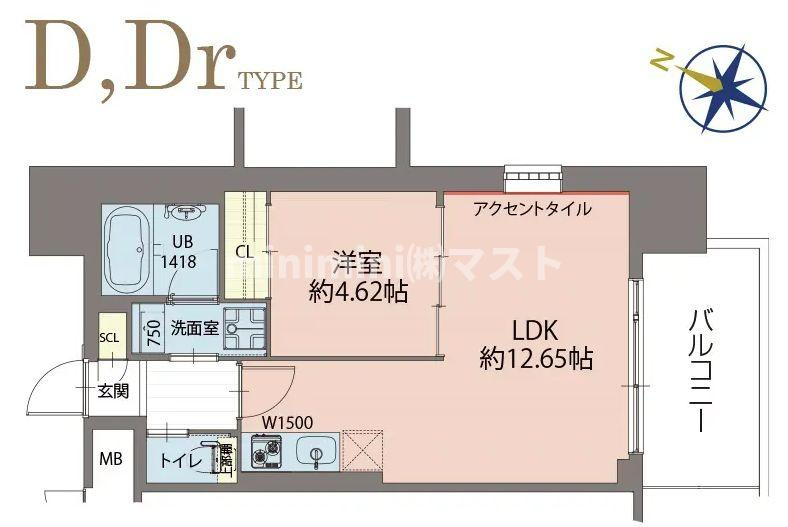 大阪市港区弁天３丁目の賃貸マンションの間取り