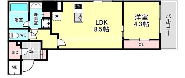 大阪市港区波除３丁目の賃貸マンションの間取り