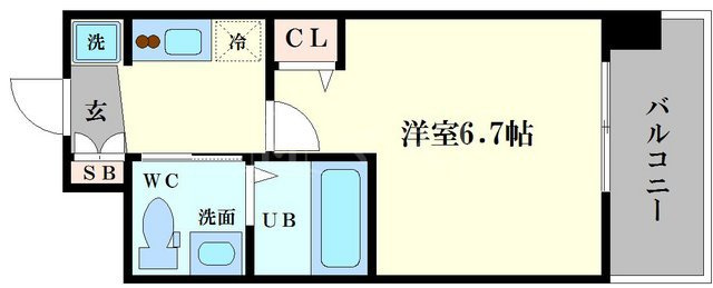 大阪市港区市岡元町１丁目の賃貸マンションの間取り