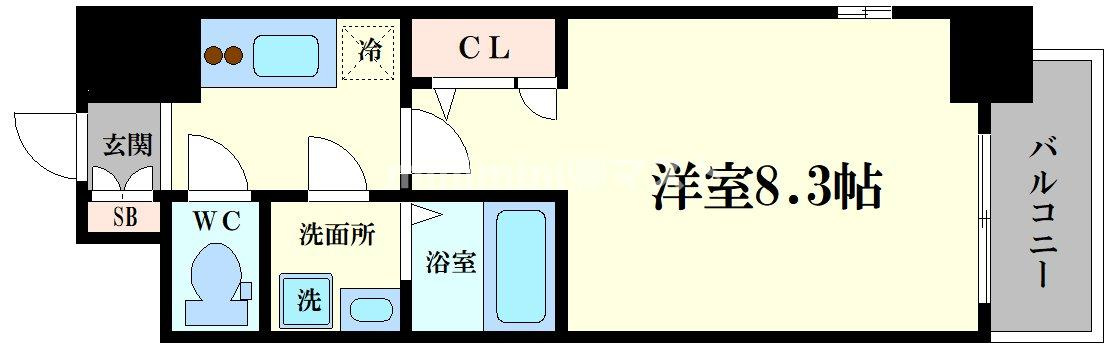 大阪市港区弁天５丁目の賃貸マンションの間取り