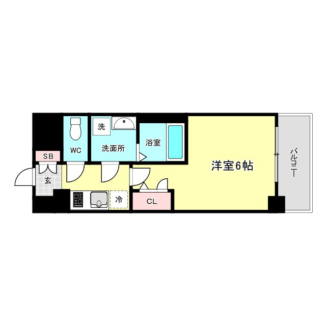 大阪市港区市岡１丁目の賃貸マンションの間取り