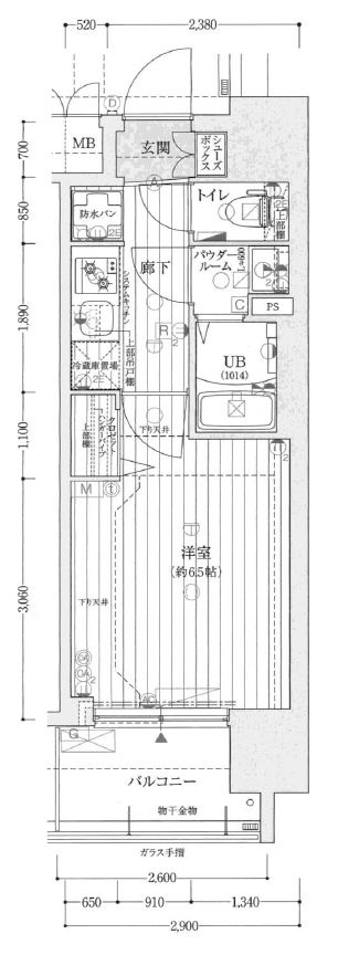 大阪市港区市岡元町２丁目の賃貸マンションの間取り