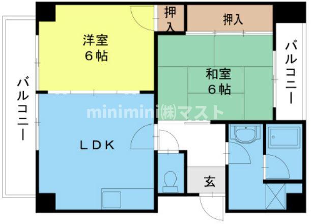 大阪市港区築港４丁目の賃貸マンションの間取り