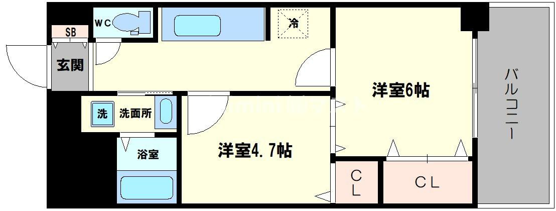 大阪市港区波除２丁目の賃貸マンションの間取り|※参考画像