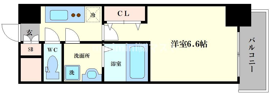 大阪市港区市岡元町１丁目の賃貸マンションの間取り