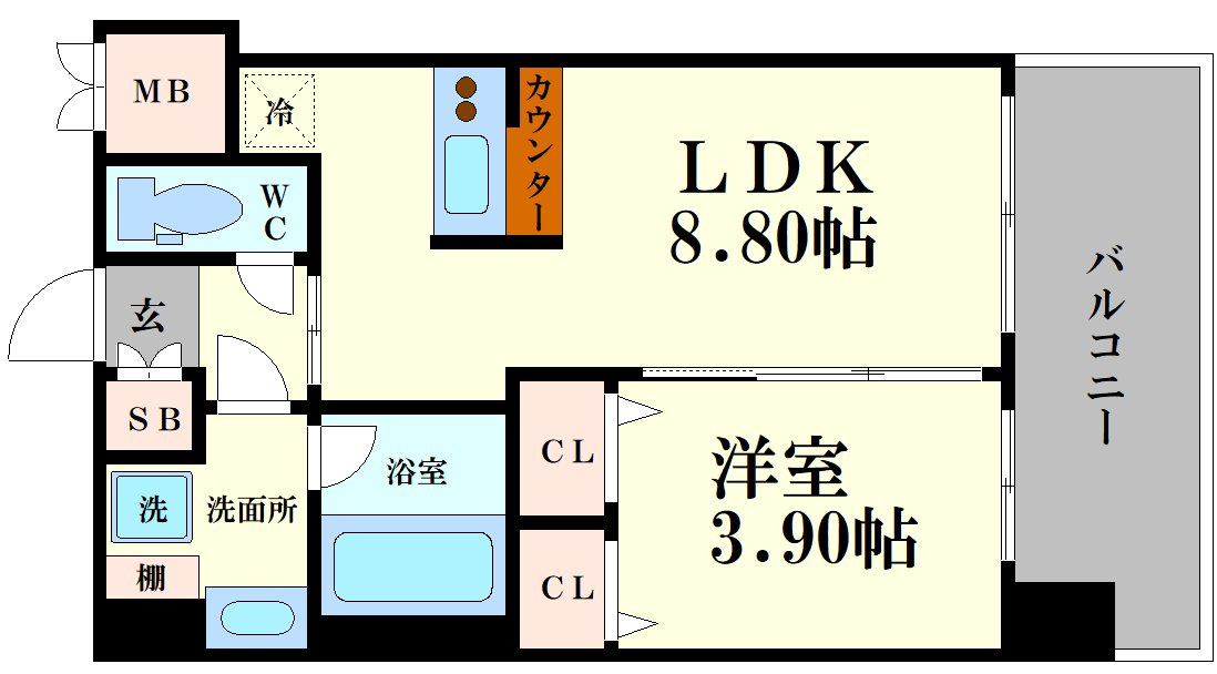 大阪市港区波除５丁目の賃貸マンションの間取り