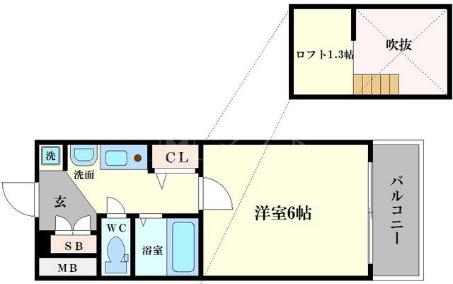 大阪市港区市岡元町１丁目の賃貸マンションの間取り