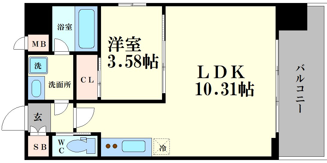 大阪市港区波除５丁目の賃貸マンションの間取り
