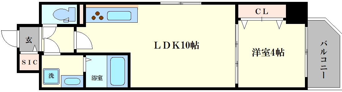 大阪市港区波除３丁目の賃貸マンションの間取り