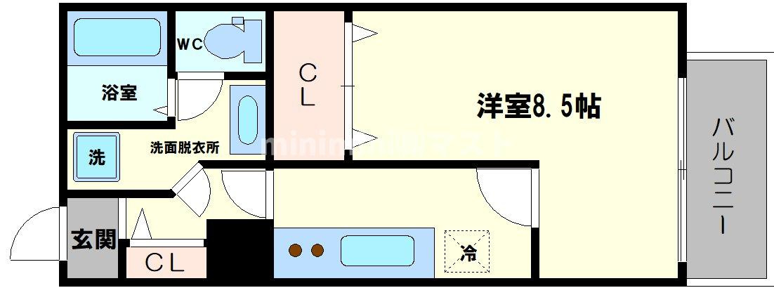 大阪市港区波除２丁目の賃貸マンションの間取り