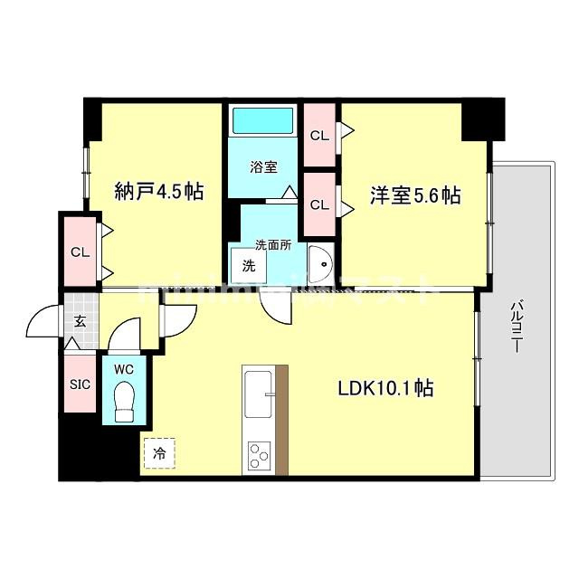 大阪市港区弁天５丁目の賃貸マンションの間取り