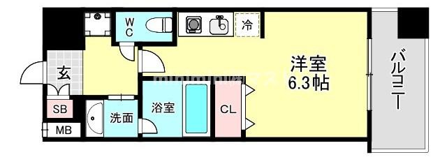大阪市港区波除３丁目の賃貸マンションの間取り