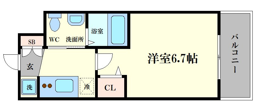 大阪市港区市岡元町２丁目の賃貸マンションの間取り