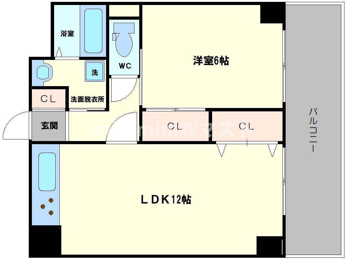 大阪市福島区吉野５丁目の賃貸マンションの間取り