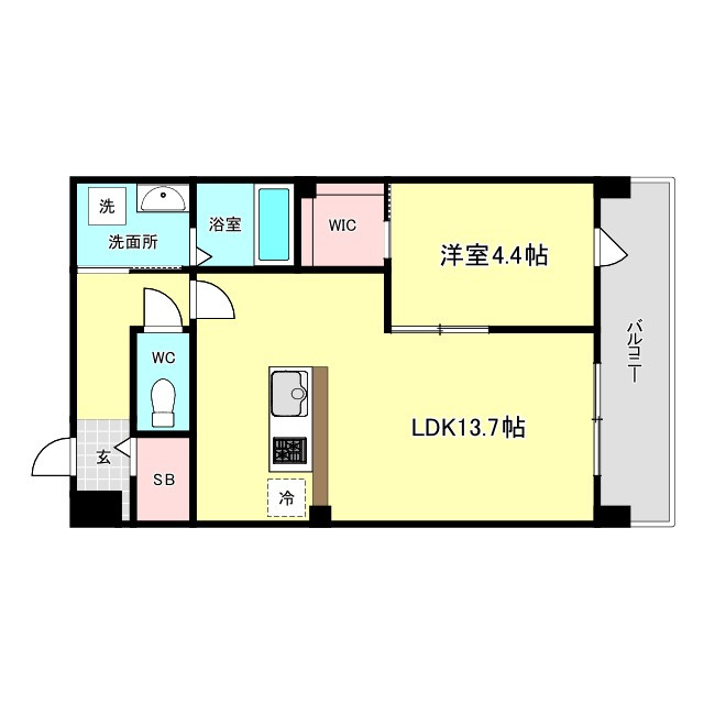 大阪市福島区吉野５丁目の賃貸マンションの間取り