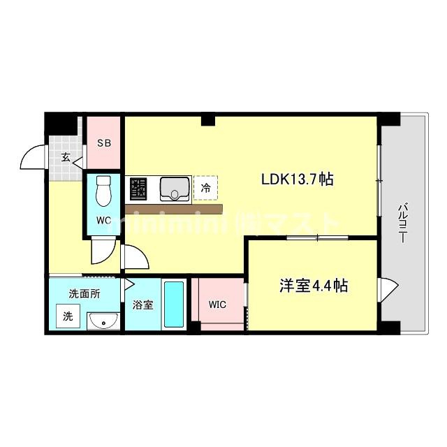 大阪市福島区吉野５丁目の賃貸マンションの間取り