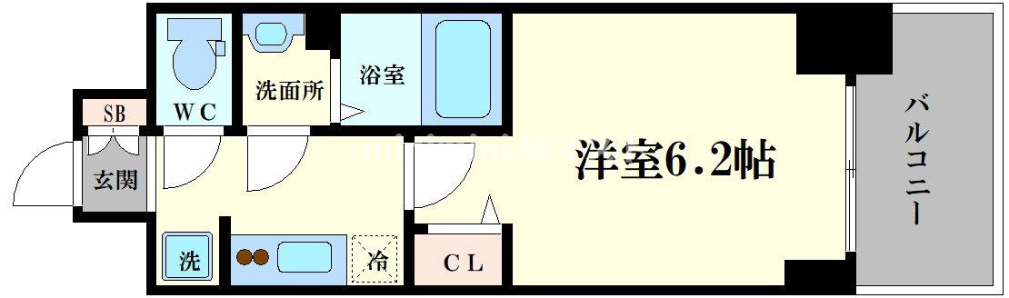 大阪市福島区吉野２丁目の賃貸マンションの間取り