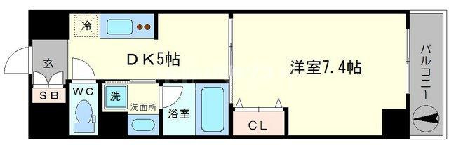 大阪市福島区福島６丁目の賃貸マンションの間取り