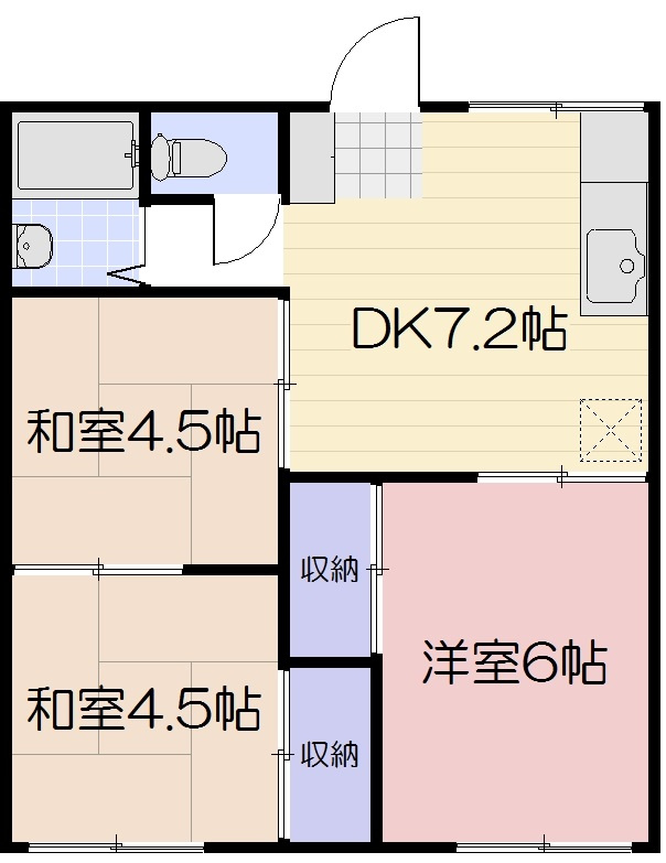 グリーンコーポB棟の間取り