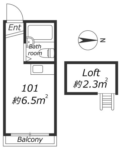 AP422 ライブコア東伏見 101の間取り|




