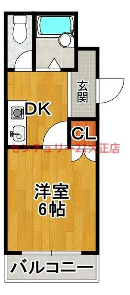 大阪市港区弁天２丁目の賃貸マンションの間取り