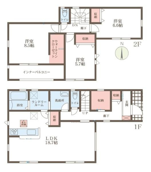 リーブルガーデン野垣内町 １号棟 ／新築一戸建の間取り
